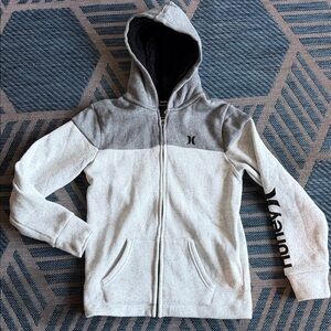 Hurley Gray and Black Zip-Up Jacket